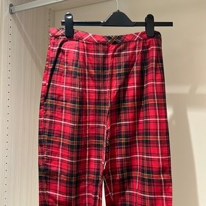Red plaid pants